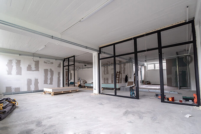 上海徐匯漕河涇寶石園辦公室裝修施工現(xiàn)場工地